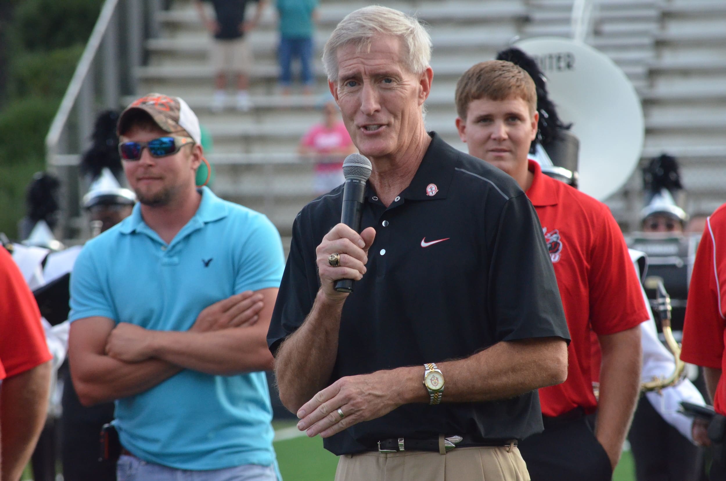  NGU President Jimmy Epting takes a moment to mention the new turf that was recently installed. 
