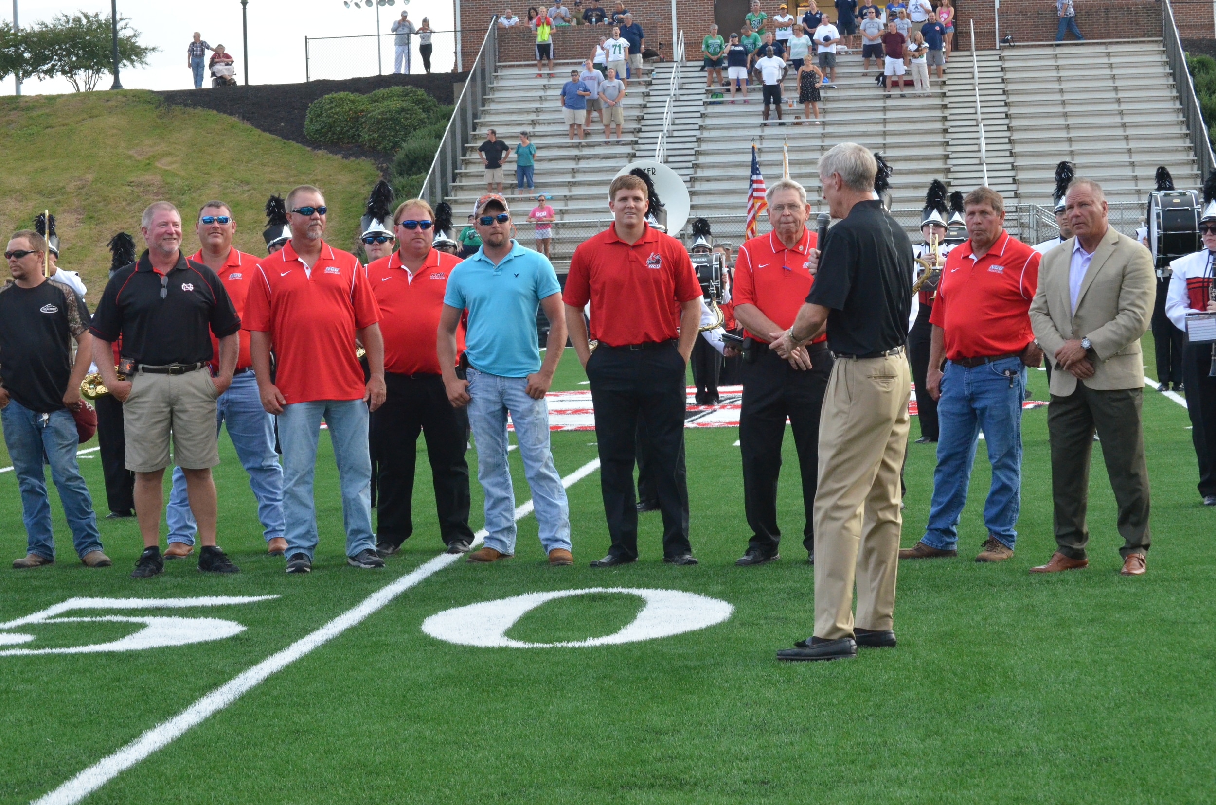  Epting is acknowledging the men who worked hard on putting in the new turf. 