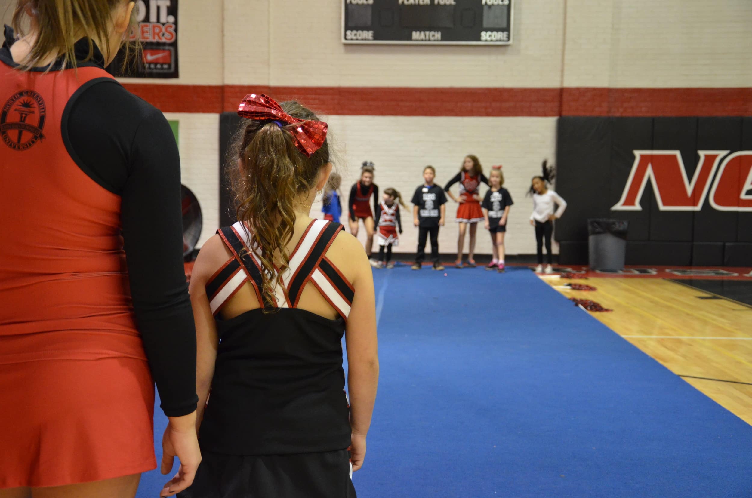  A game of Red Light, Green Light is about to break out at the NGU cheer camp October 4. 