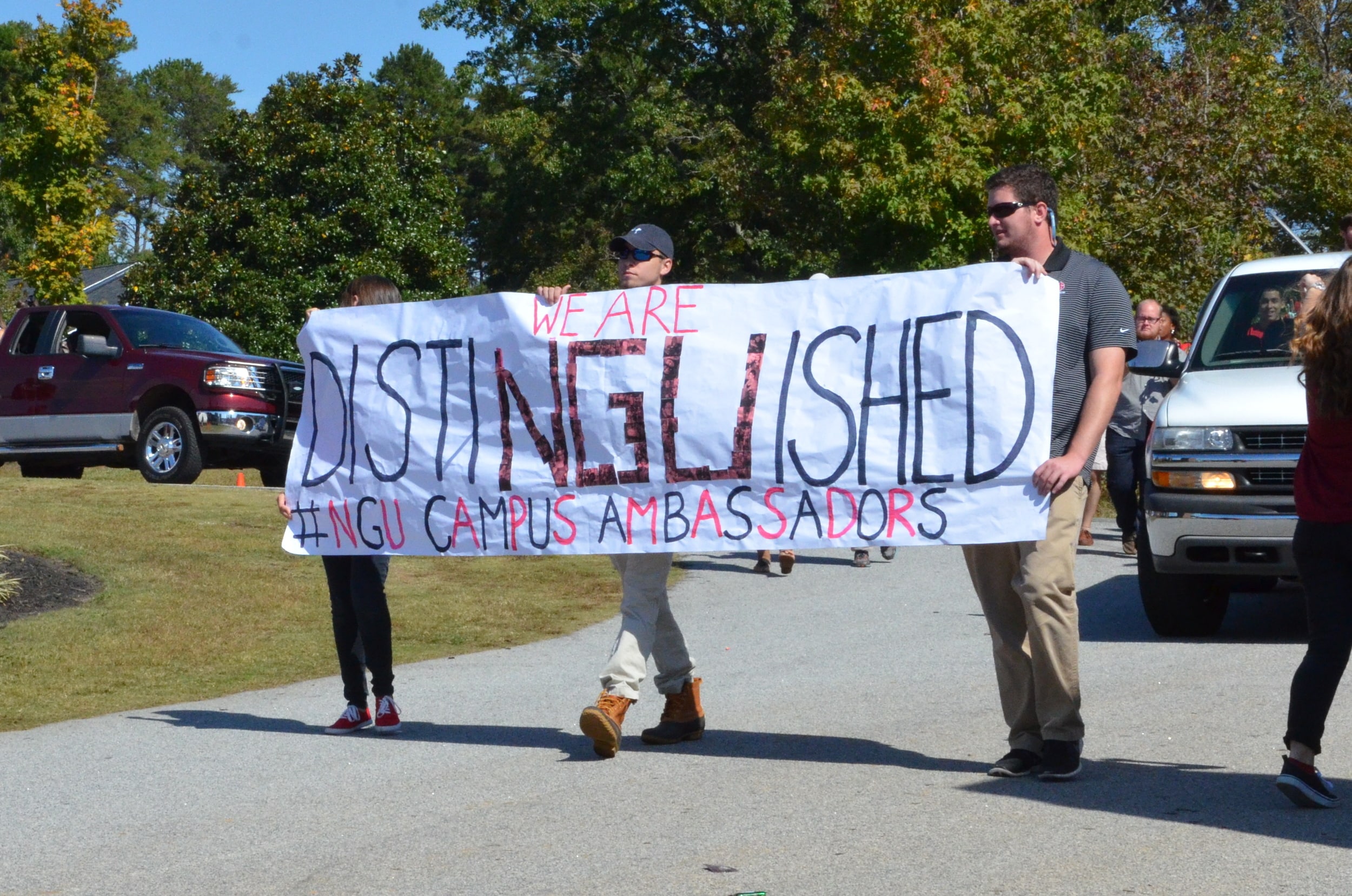  The Campus ambassadors are ready as they march through with their beautiful banner.    