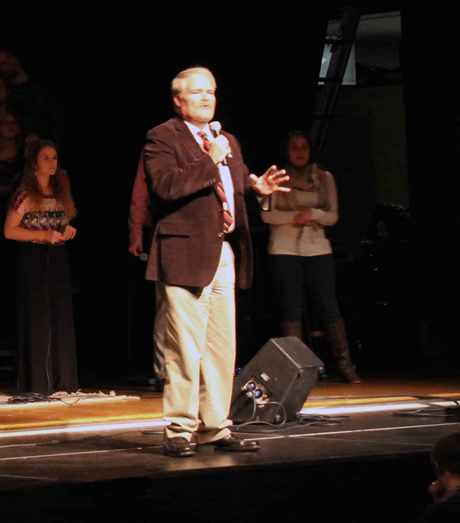 Dr. Tony Beam addresses the North Greenville University student body in Chapel. Photo by Steven Goransky