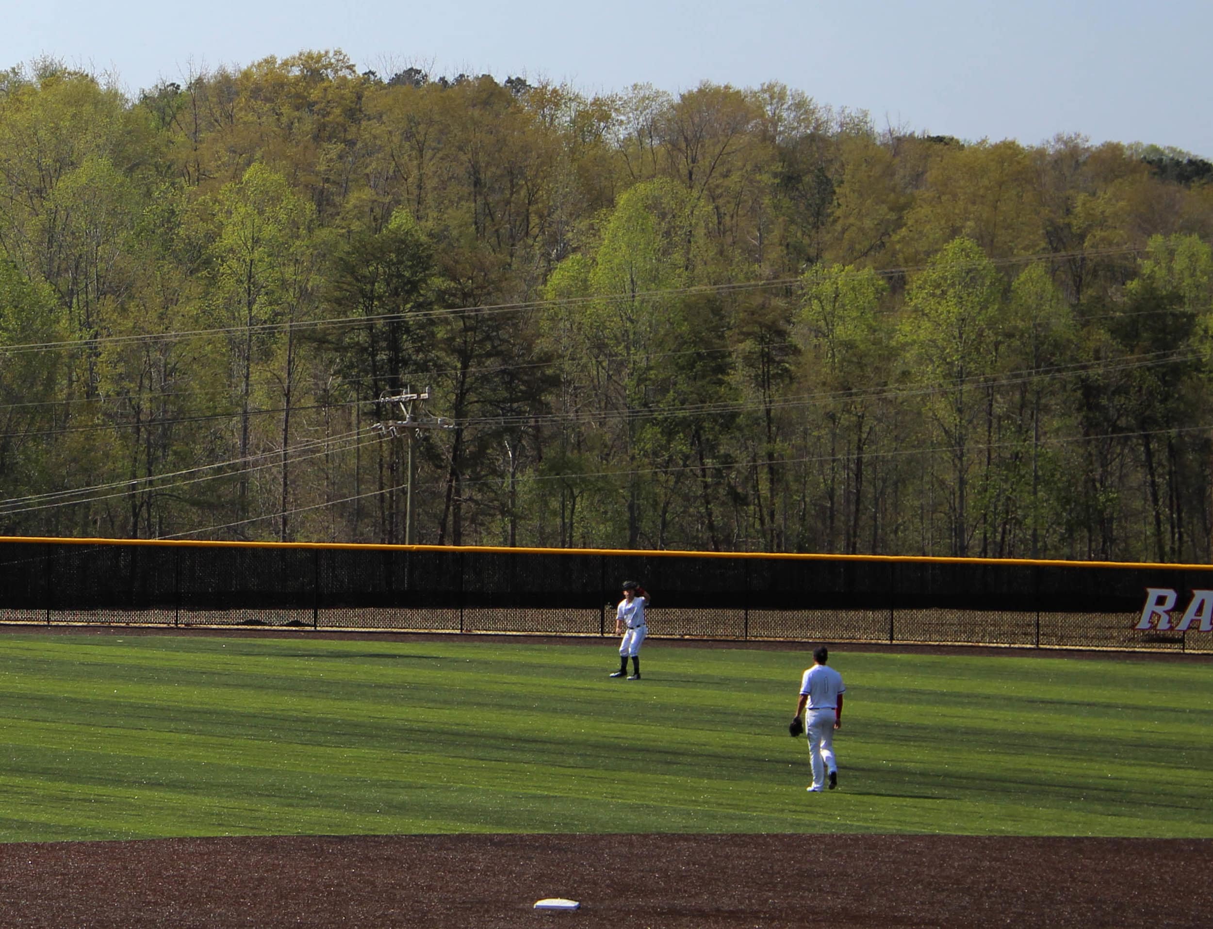 NGUs player catches a pop fly hit to right field.