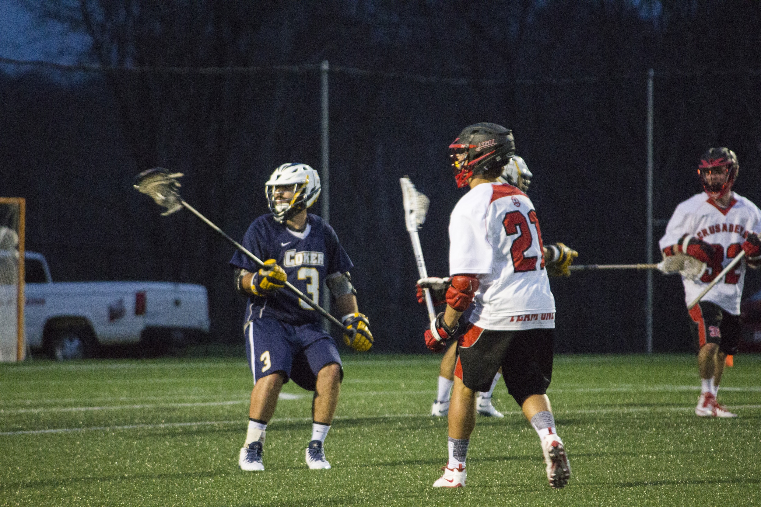  Freshman Drew Warren passes the ball downfield.&nbsp; 