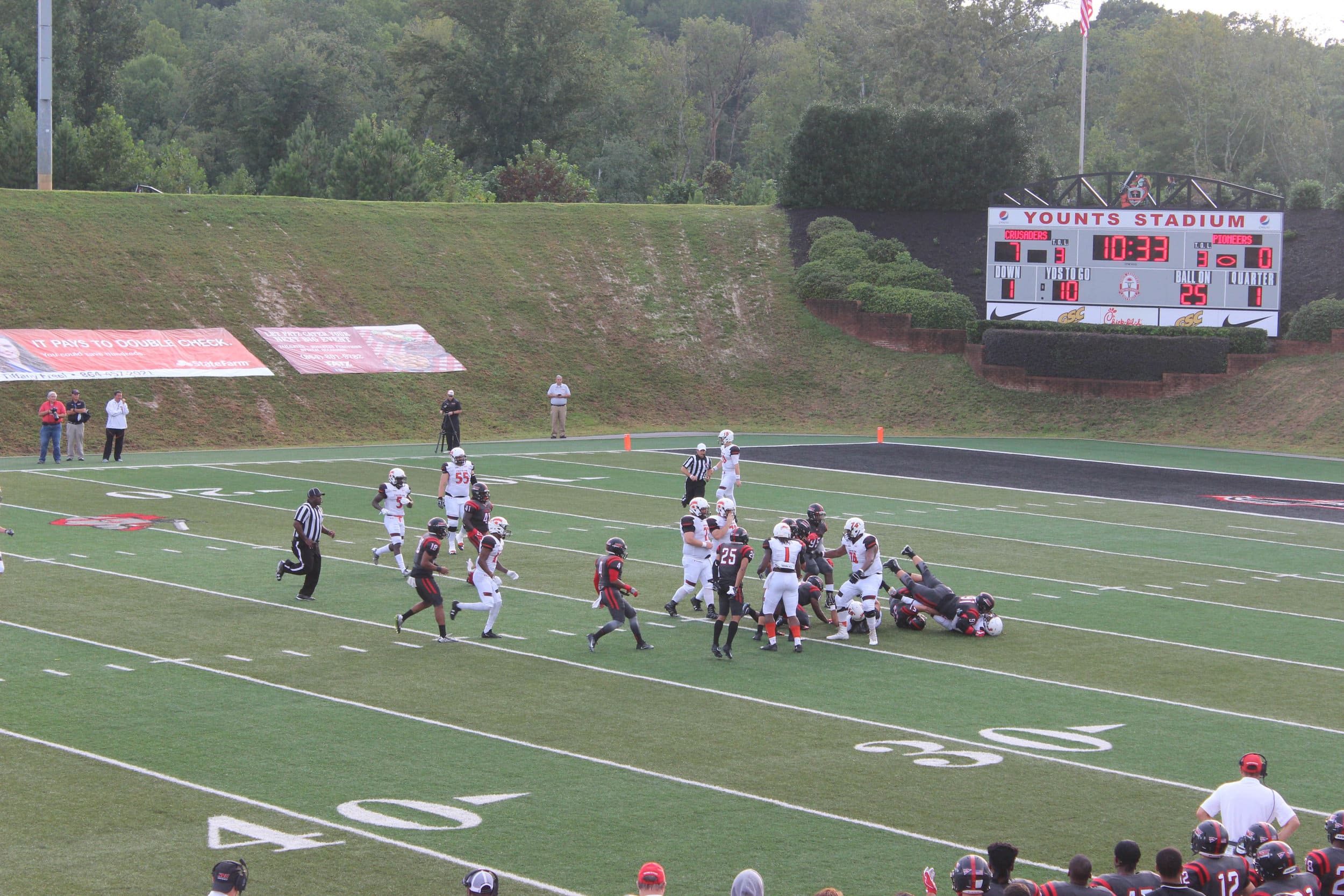 Starting the game off by scoring the first touchdown against Tusculum College.