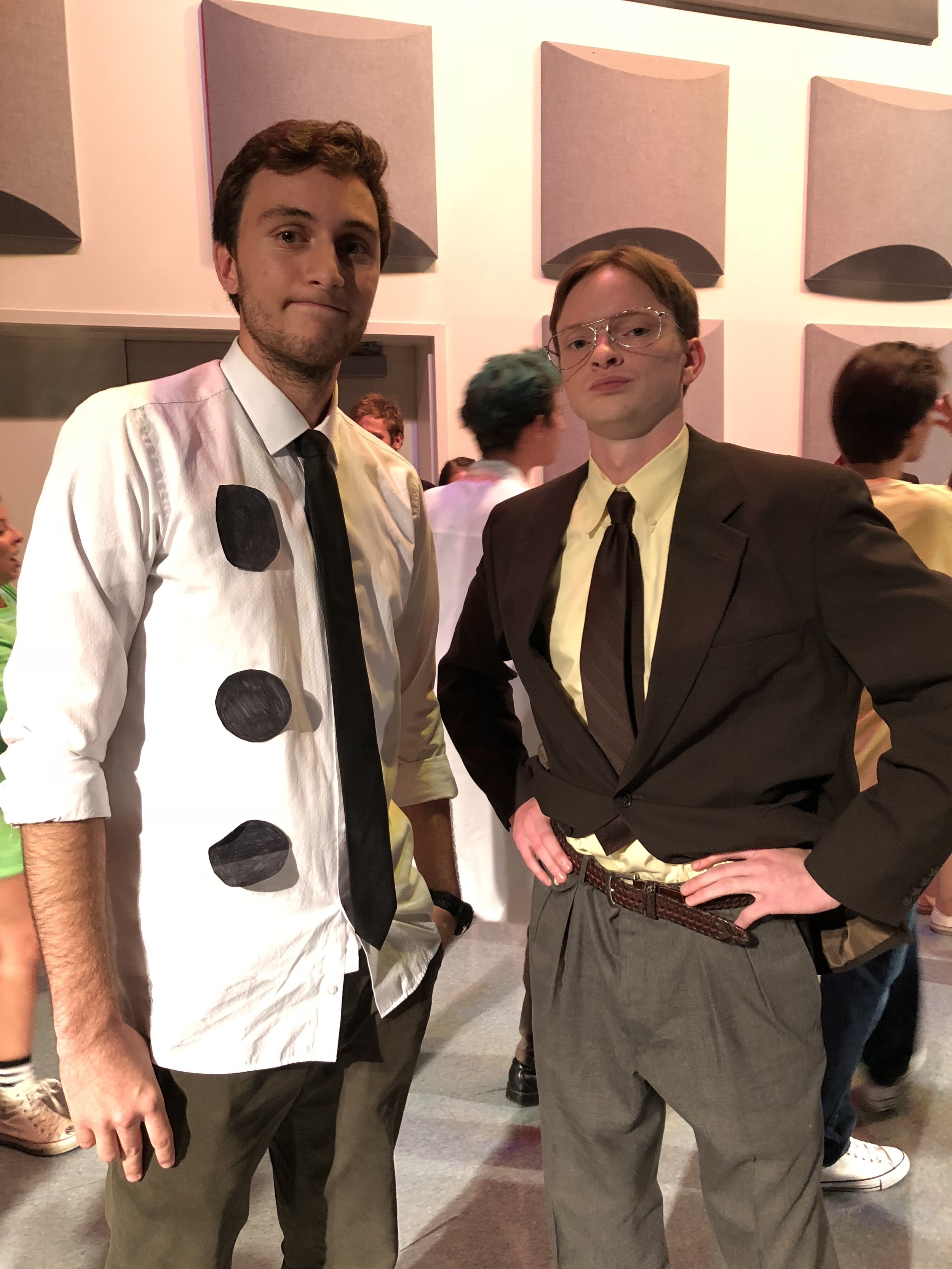 Seniors Samuel Heard and Hudson Tankersley won the Improv Show's costume contest as Dwight Shrute and Three-Hole-Punch Jim from the Office.&nbsp;