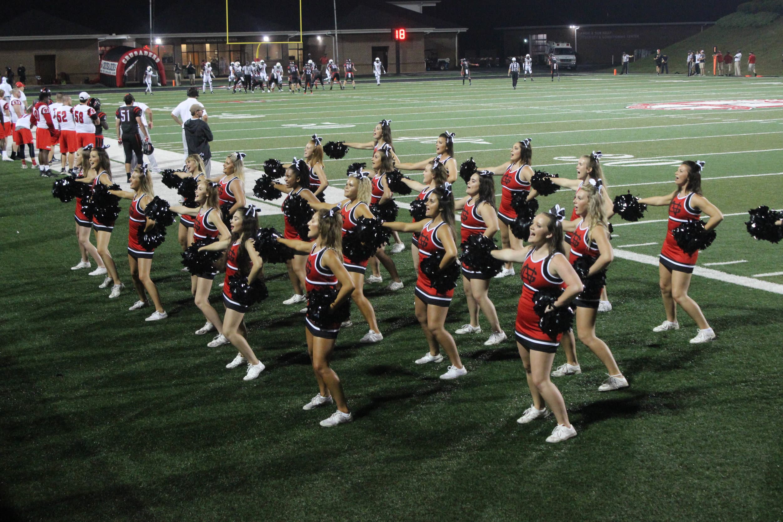 The cheerleaders did a good job leading us in cheer.