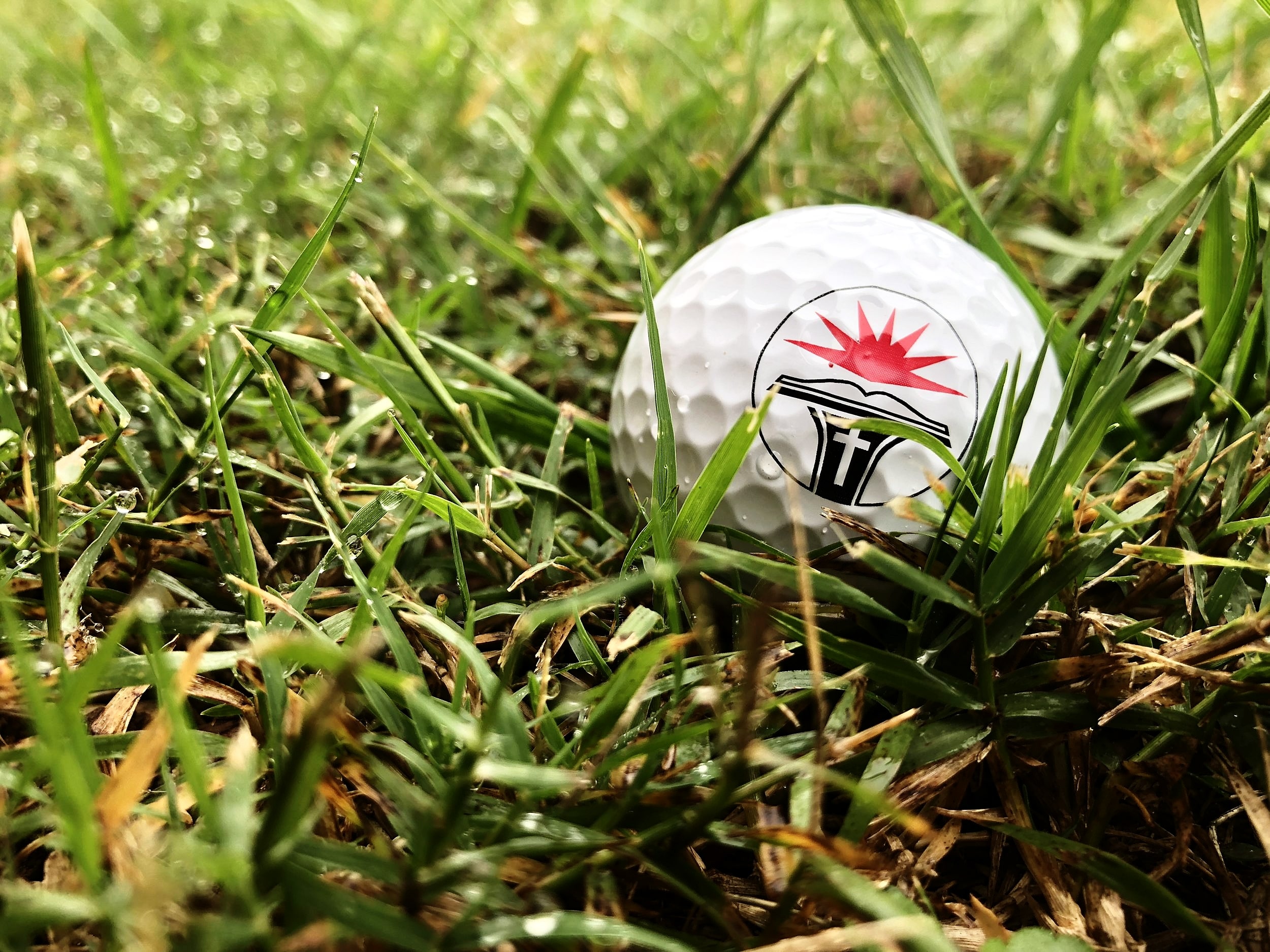 NGU embroidered golf ball provided by NGU athletic sponsor, Taylor Made.