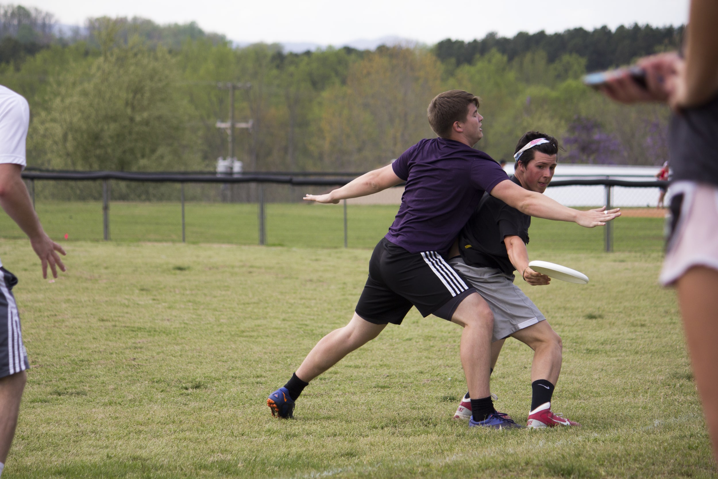  Sophomore Charlie Mitchell tries to block a throw from being completed.&nbsp; 