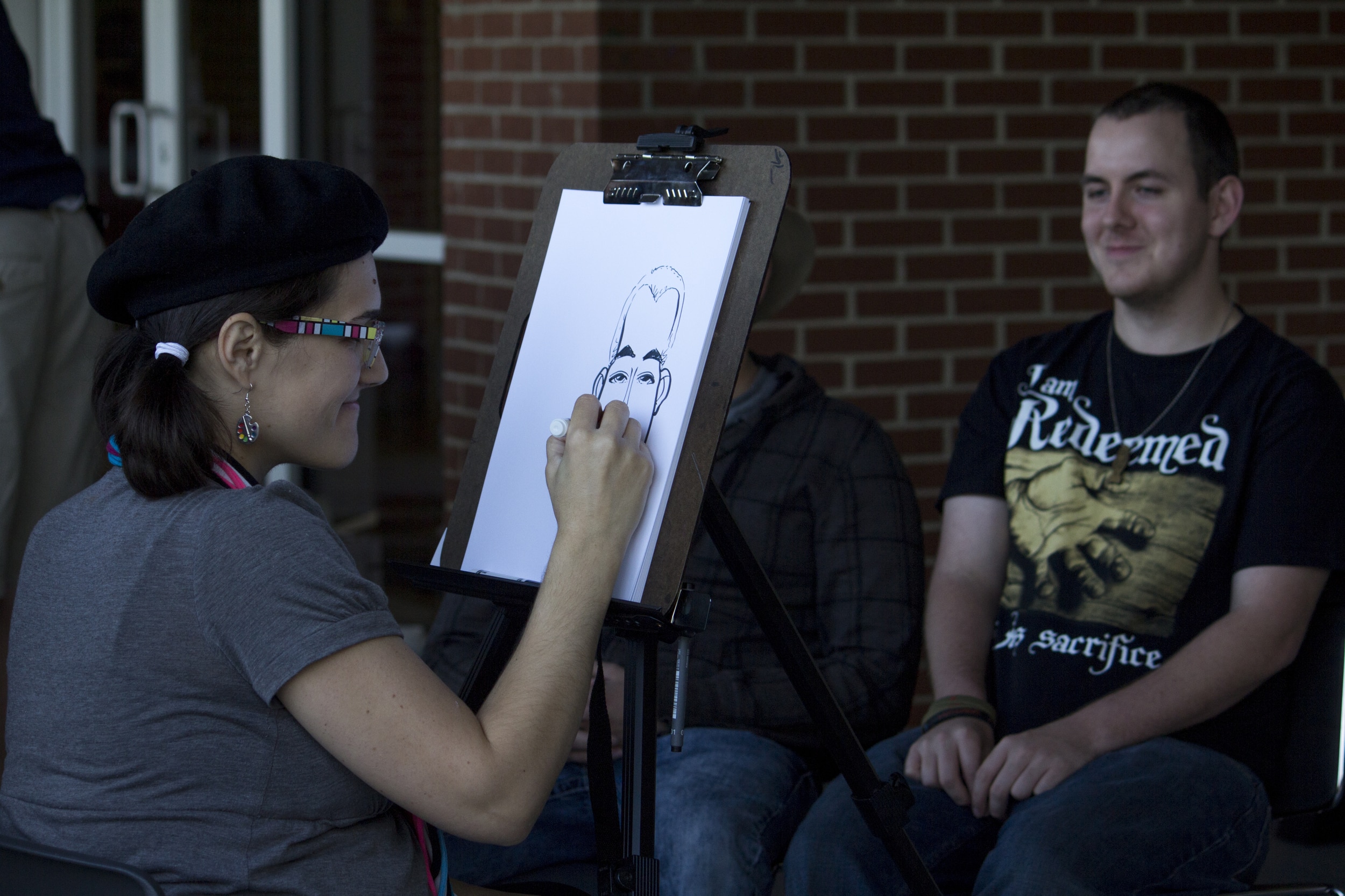  They also set up the ability to have students receive a caricature of themselves with their friends.&nbsp; 
