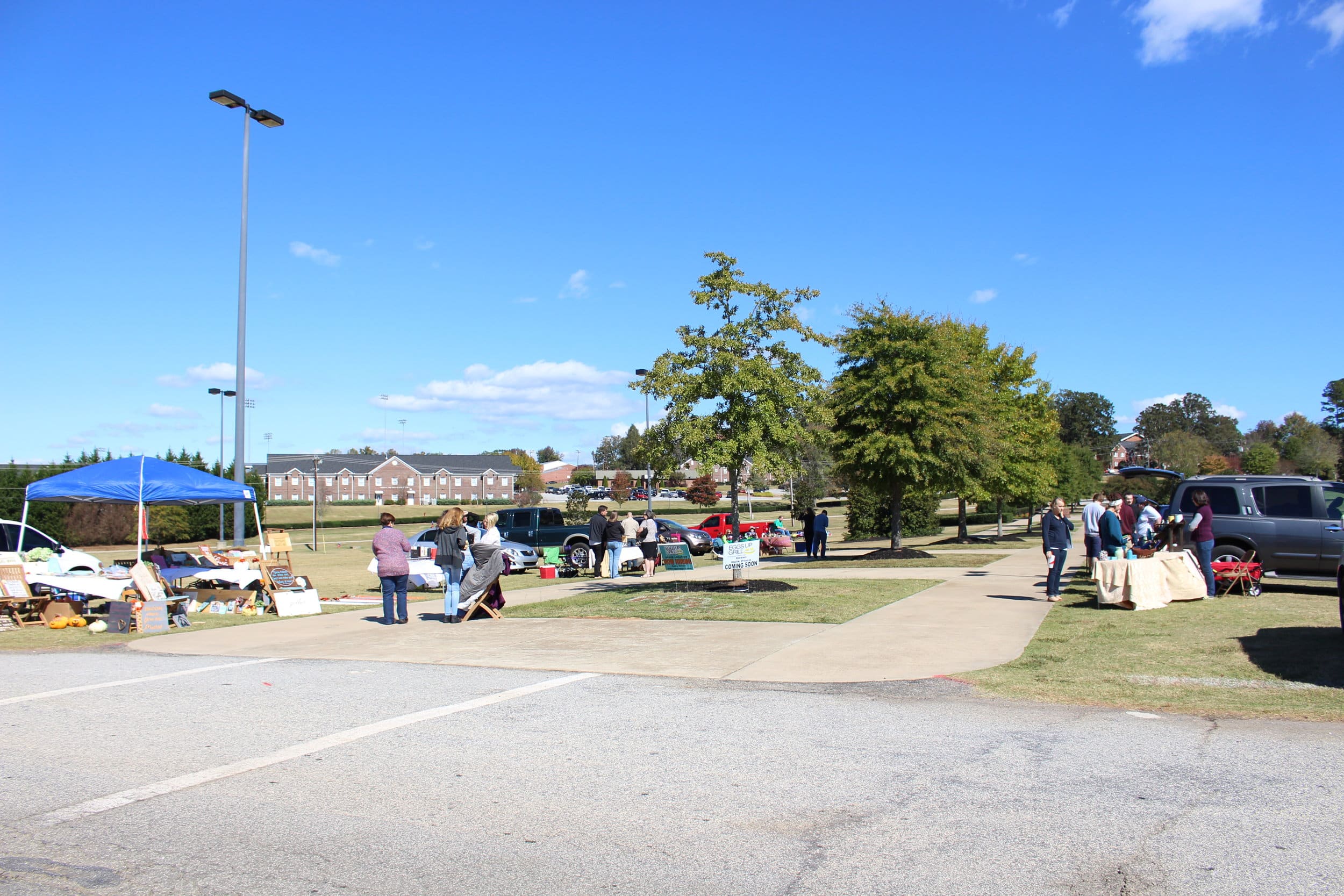  Local business came and set up vendors outside the football stadium.&nbsp; 