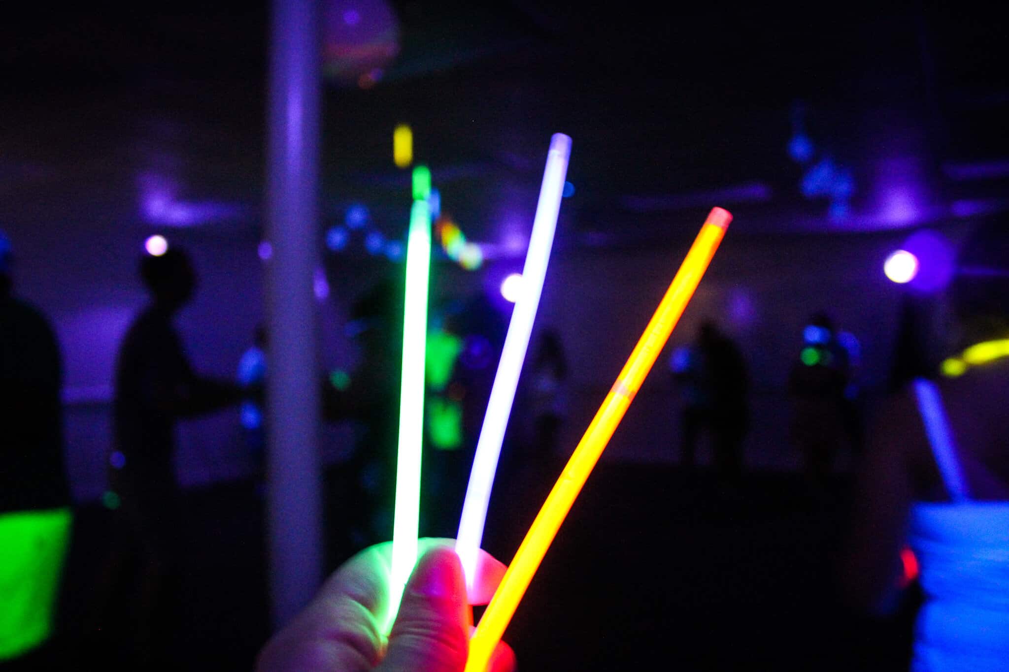 Glow sticks at the glow party.