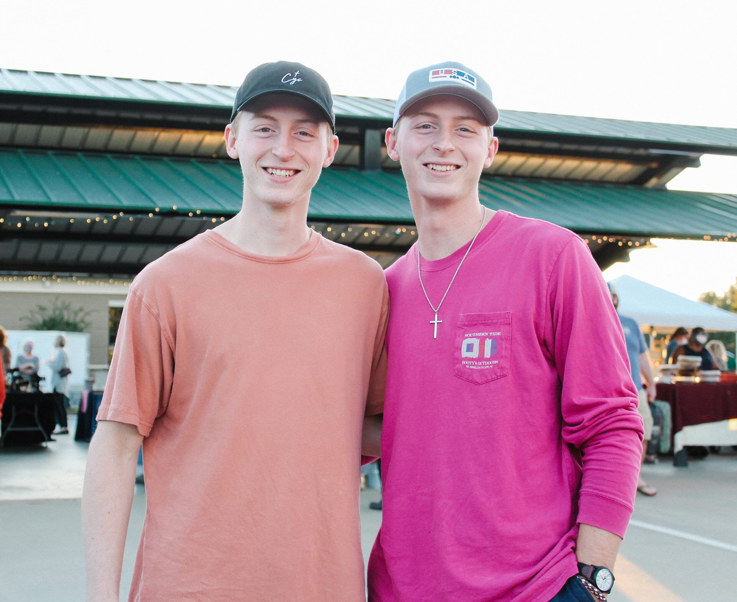 Nathan and Will Ingle, locals of Greer, S.C., pose for a photo at the Food Truck Rally.