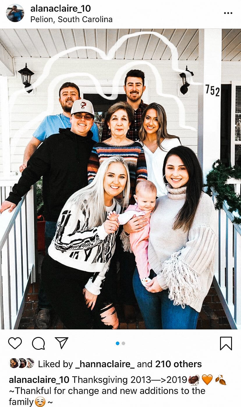 Alana Gleaton and family on Thanksgiving.