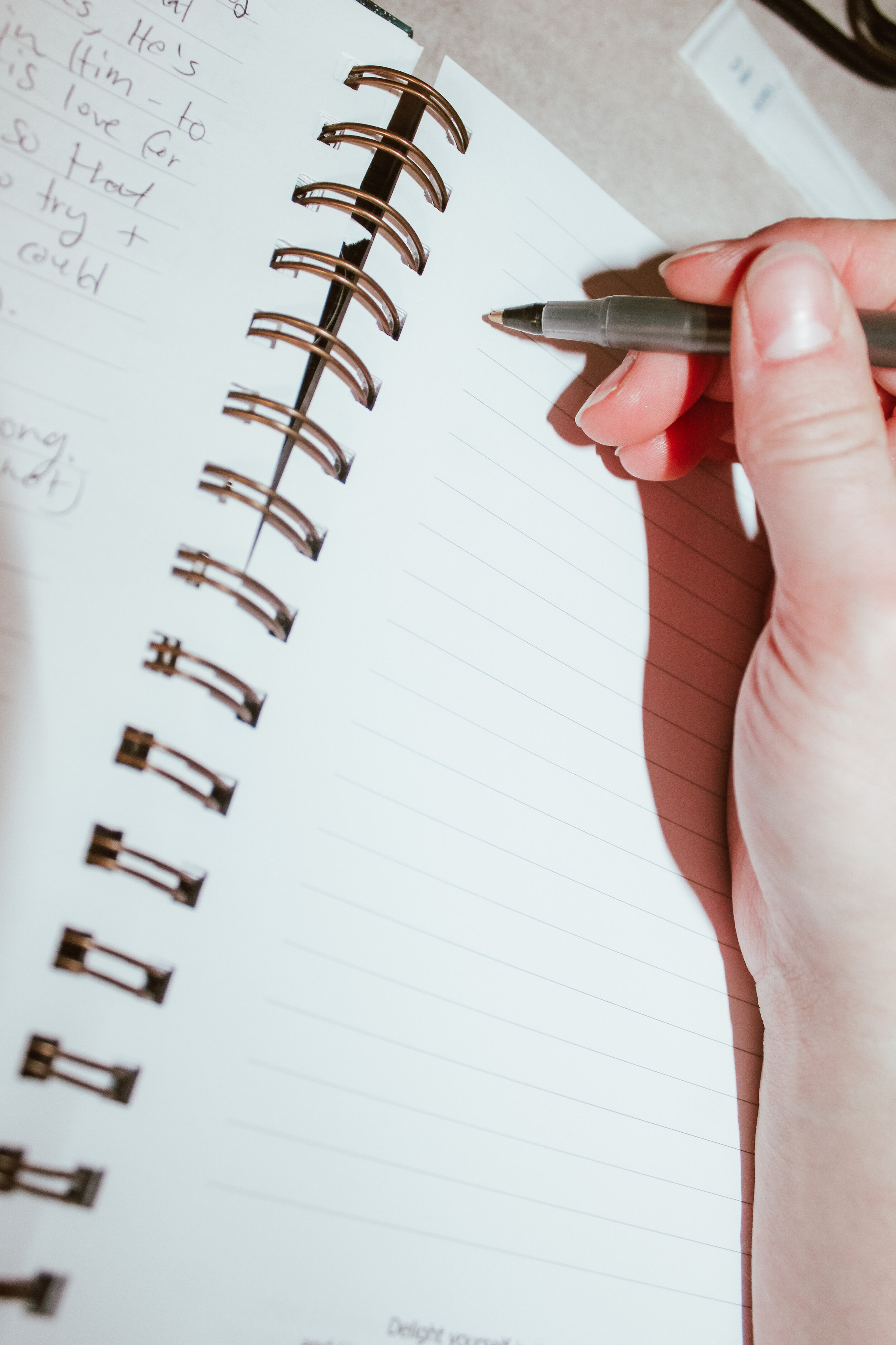 Many students find that in order to process, they must write. As in this photo, journaling can be a big part of quarantining.