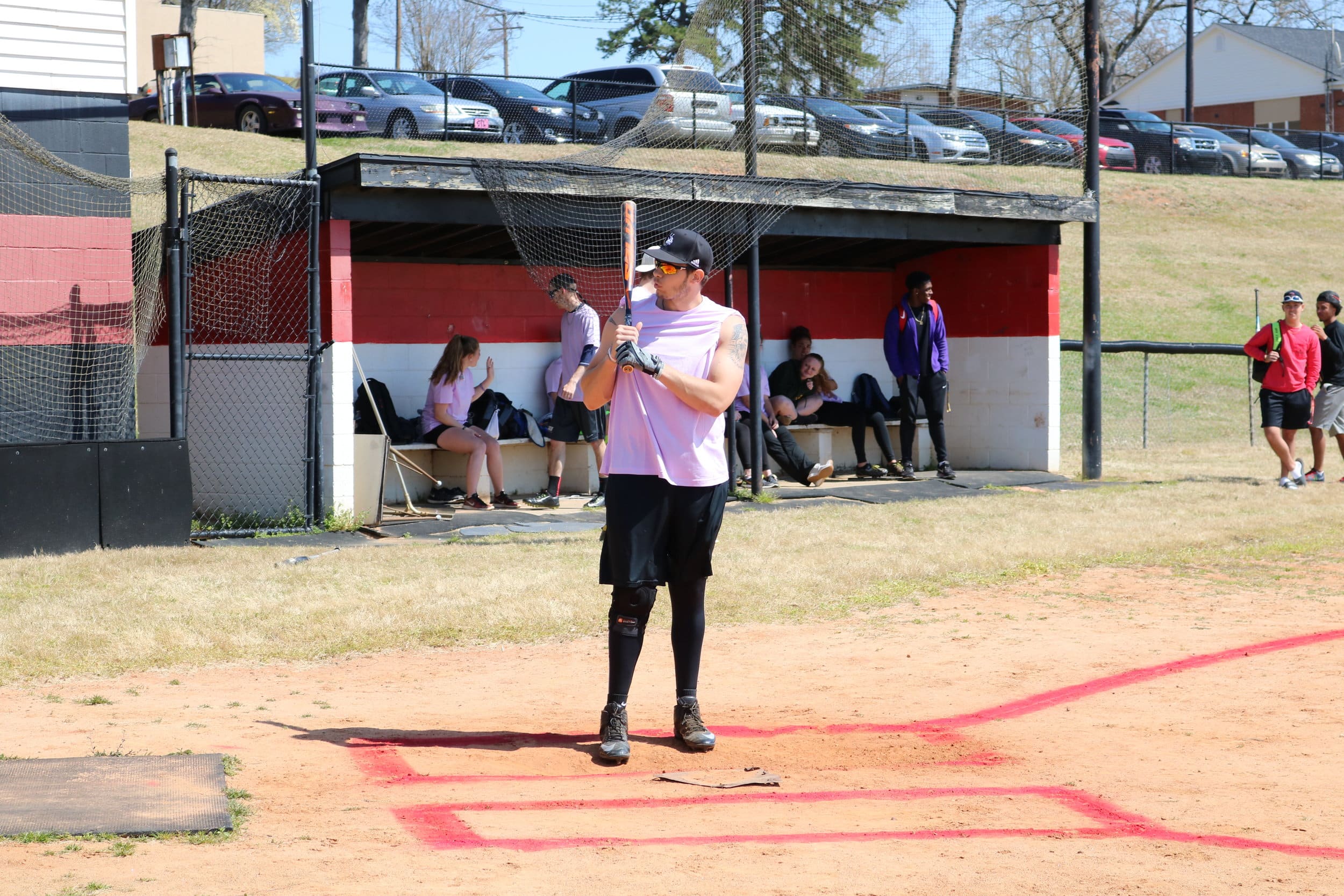 Sophomore Ian Bailey steps up to bat for his team Pitches Be Crazy in the top of the 2nd inning.