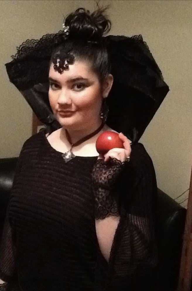 Kelsea Hicks (freshman) dressing as the Evil Queen from the famous Disney movie Snow White.