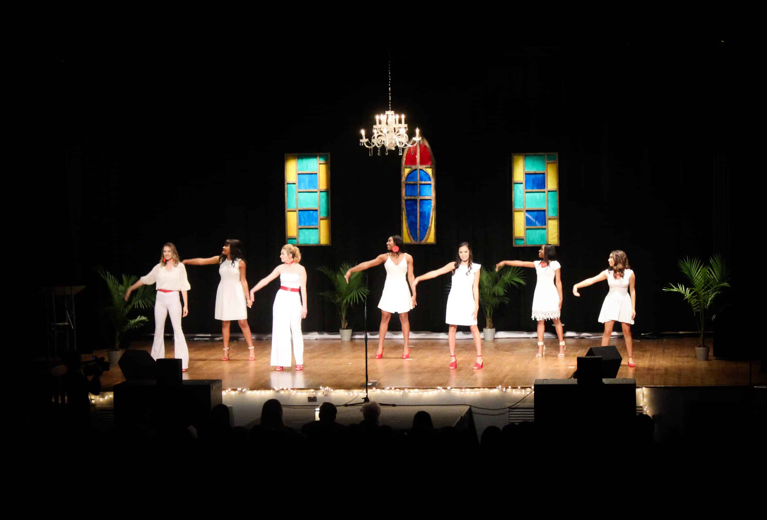 Contestants of Miss NGU opening the night with a choreographed dance.