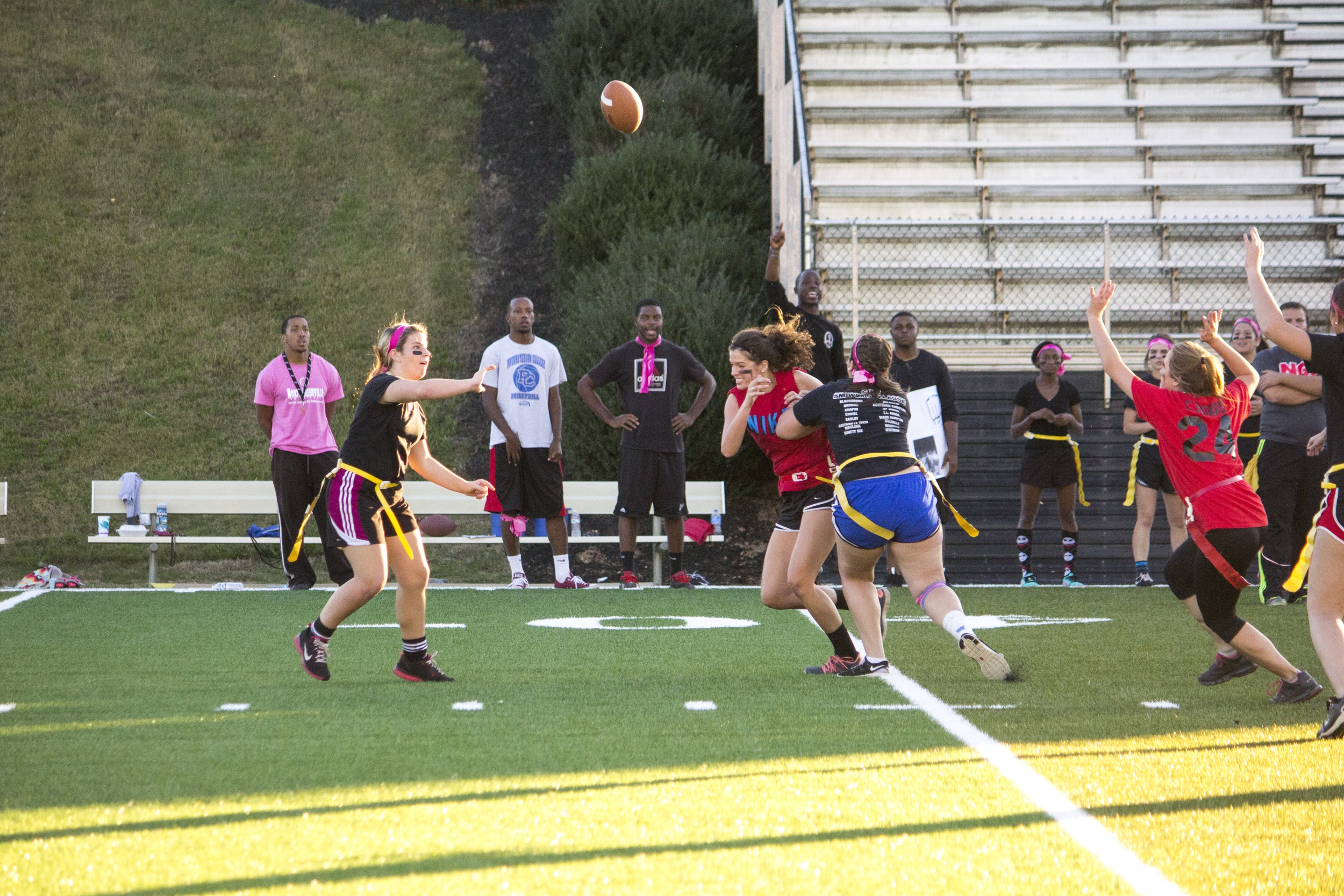  Junior Alexander Cloer throws the ball downfield to one of her teammates.&nbsp; 