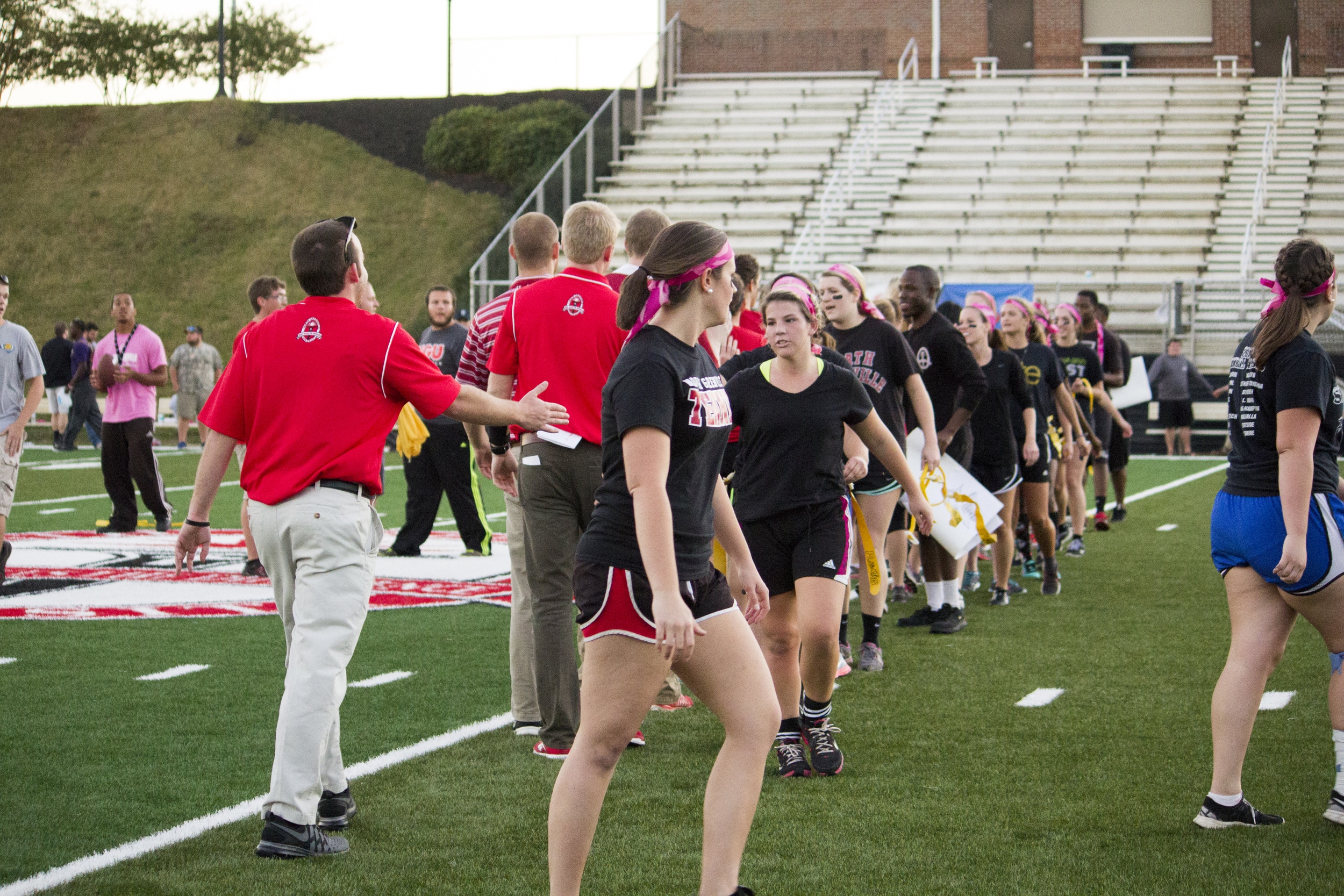  Although it was a very competitive game, both teams shake hands and share smiles at the end of it.&nbsp; 