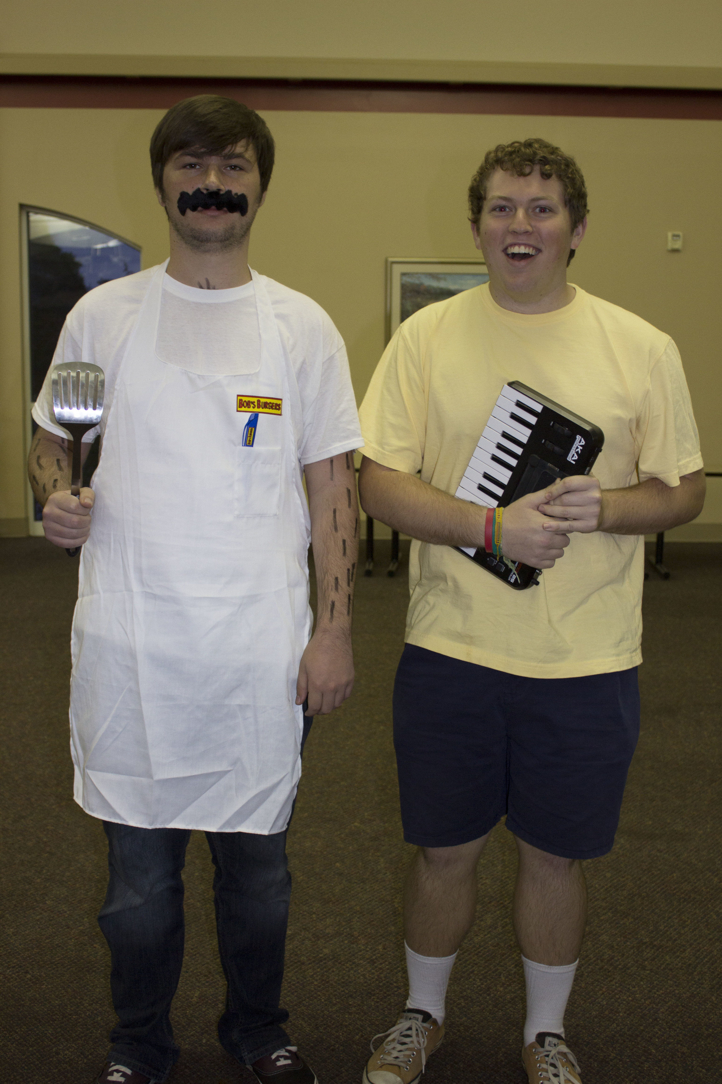  Junior Max Millsaps and Daniel Reeves dress up as Bob and Jimmy from Bob's Burgers.&nbsp; 