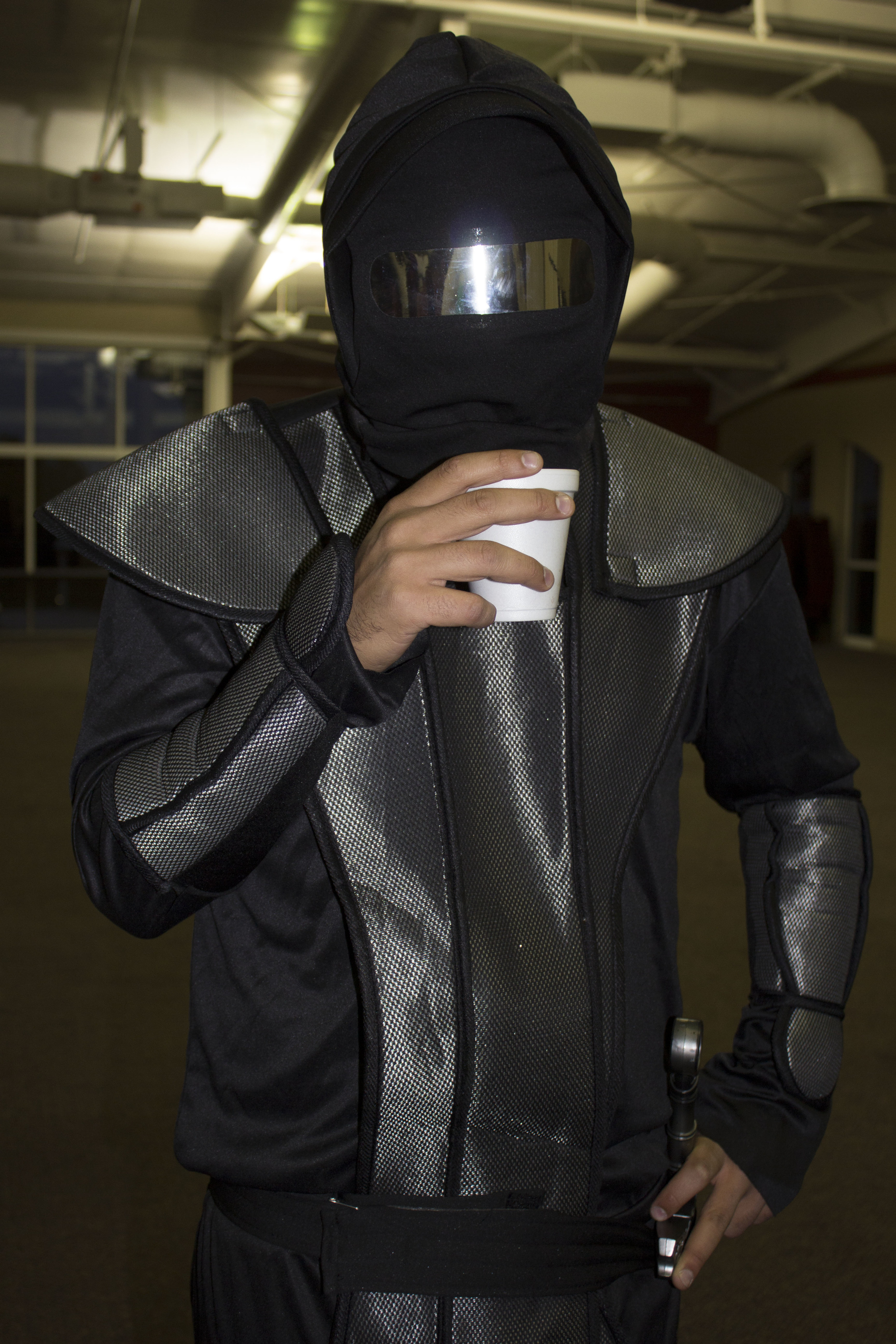  Don't be fooled by sophomore Chris Vazquez's calm demeanor while he sips his coffee; he is a ninja. 