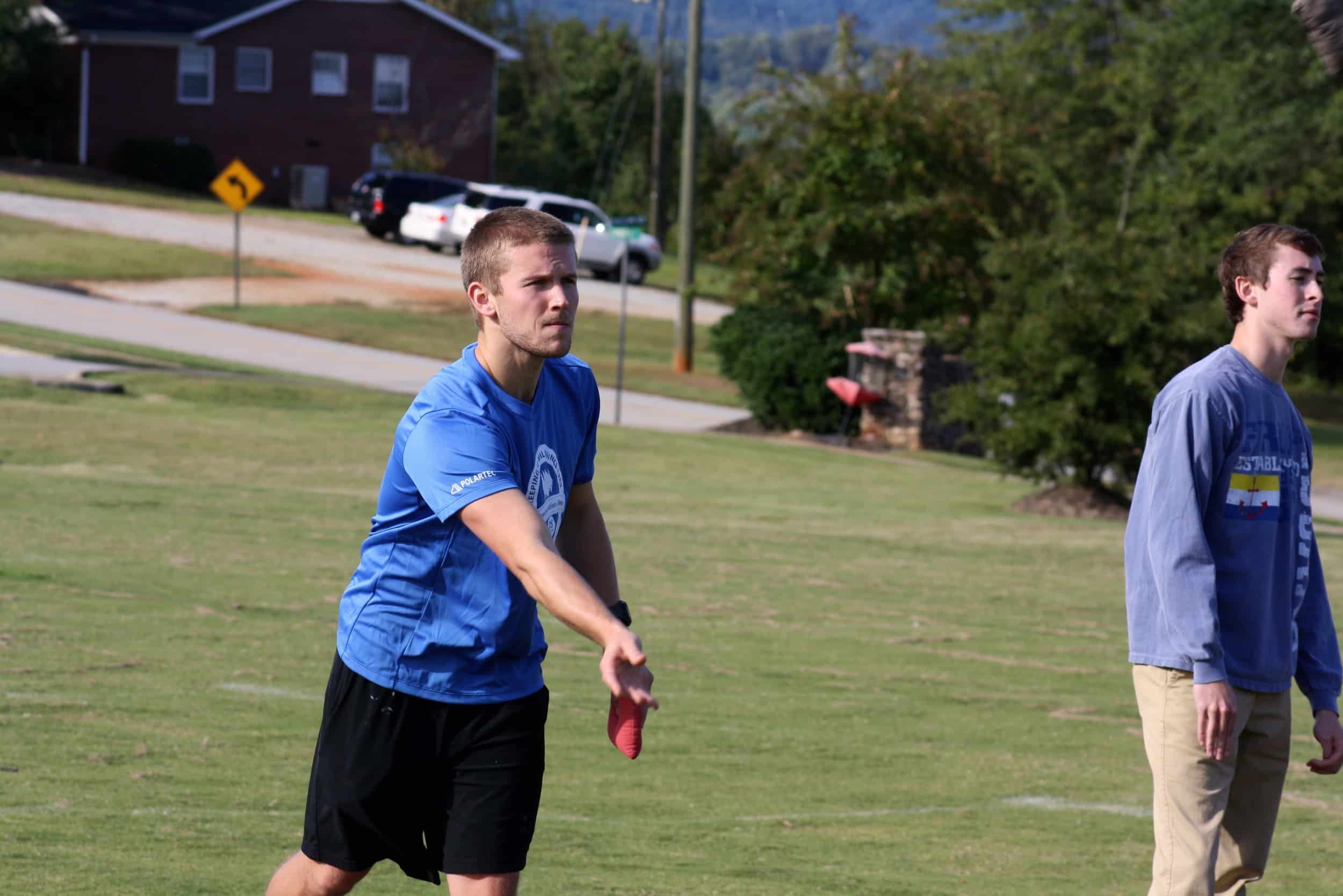  A student plays corn-hole. 