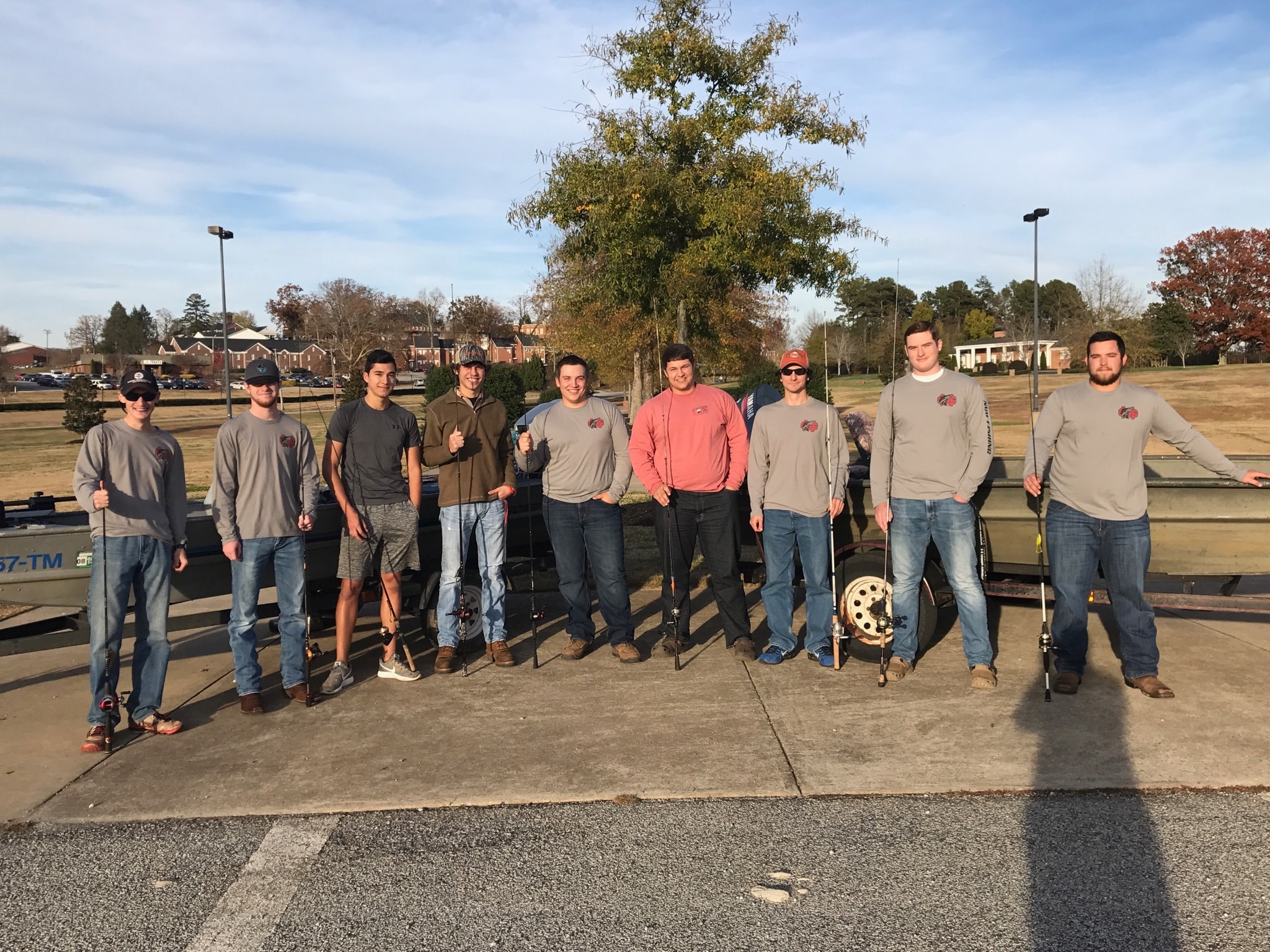 NGU's fishing club about to to head out to face other fishing clubs from around the state.&nbsp;Photo Courtesy of Rachel Dickerson