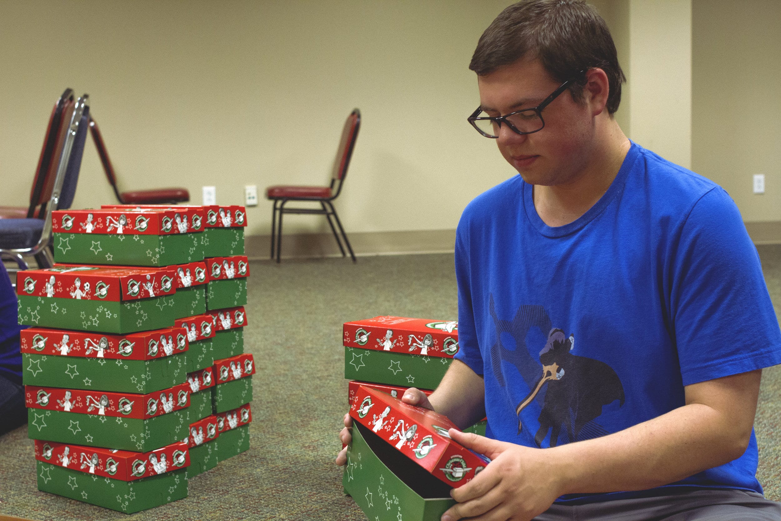  Justin Oates did not know anything about Operation Christmas Child until he came to NGU and the university had this event. His friends were involved in setting this up and he wanted to be a part of Operation Christmas Child's mission.&nbsp; 