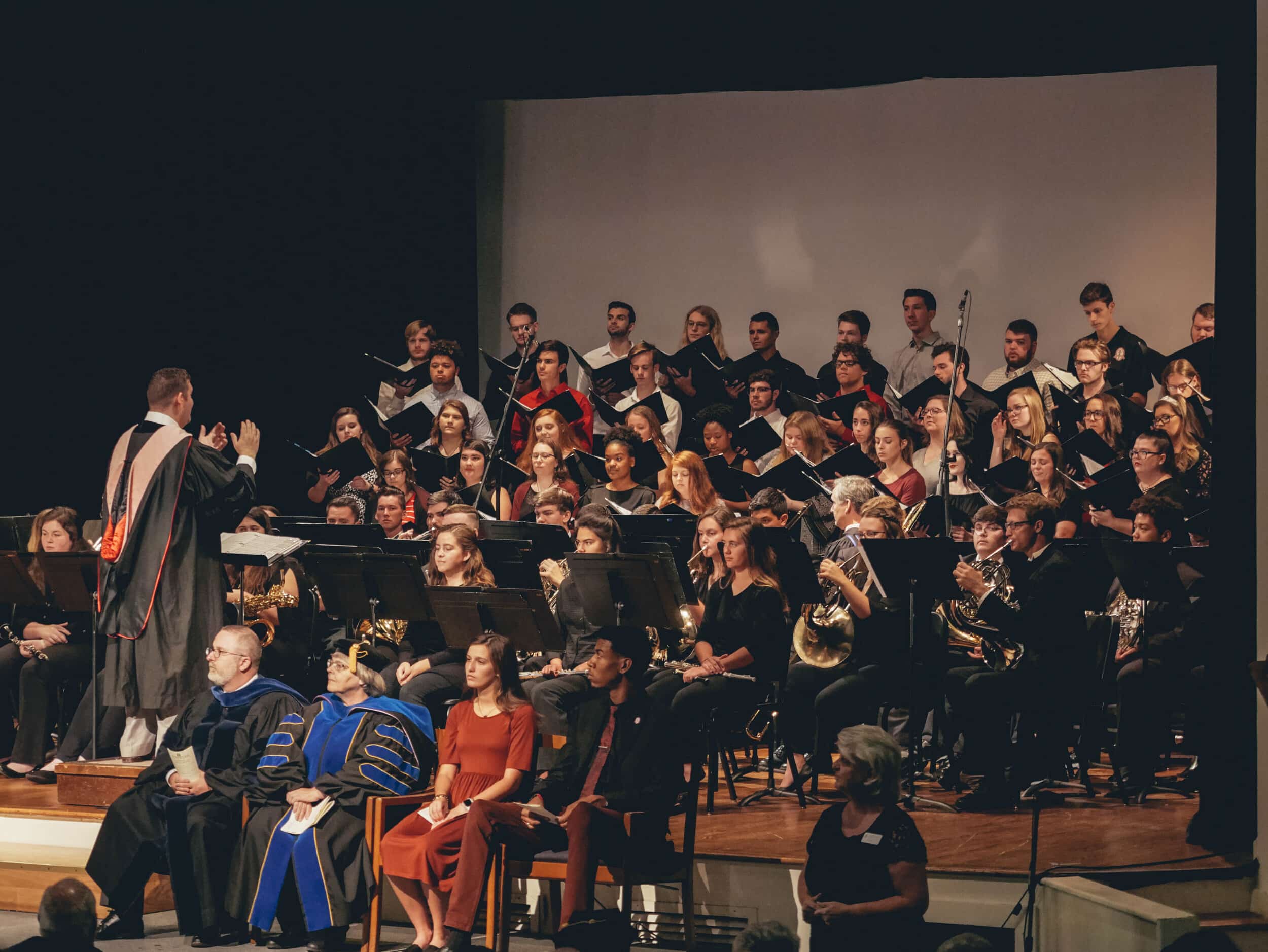 The NGU band and choir lead the student body in traditional worship.