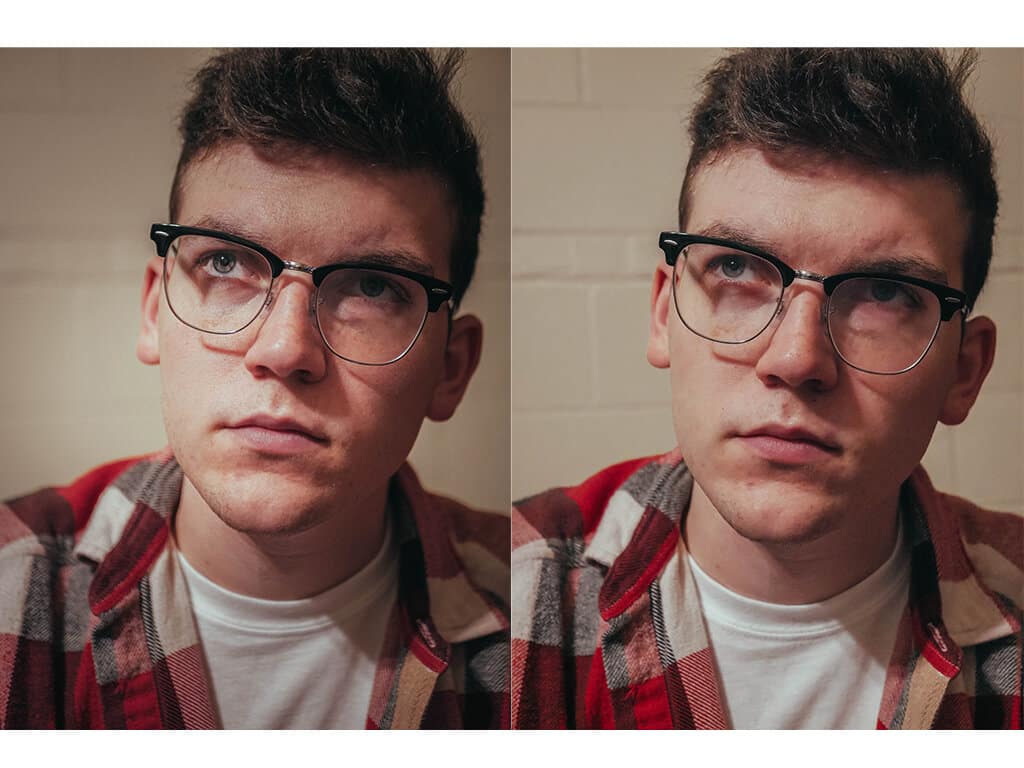 These images show the difference aperture makes. The image on the left uses a lower aperture so less of the background is in focus. The image on the left uses a higher aperture so more of the background is in focus.