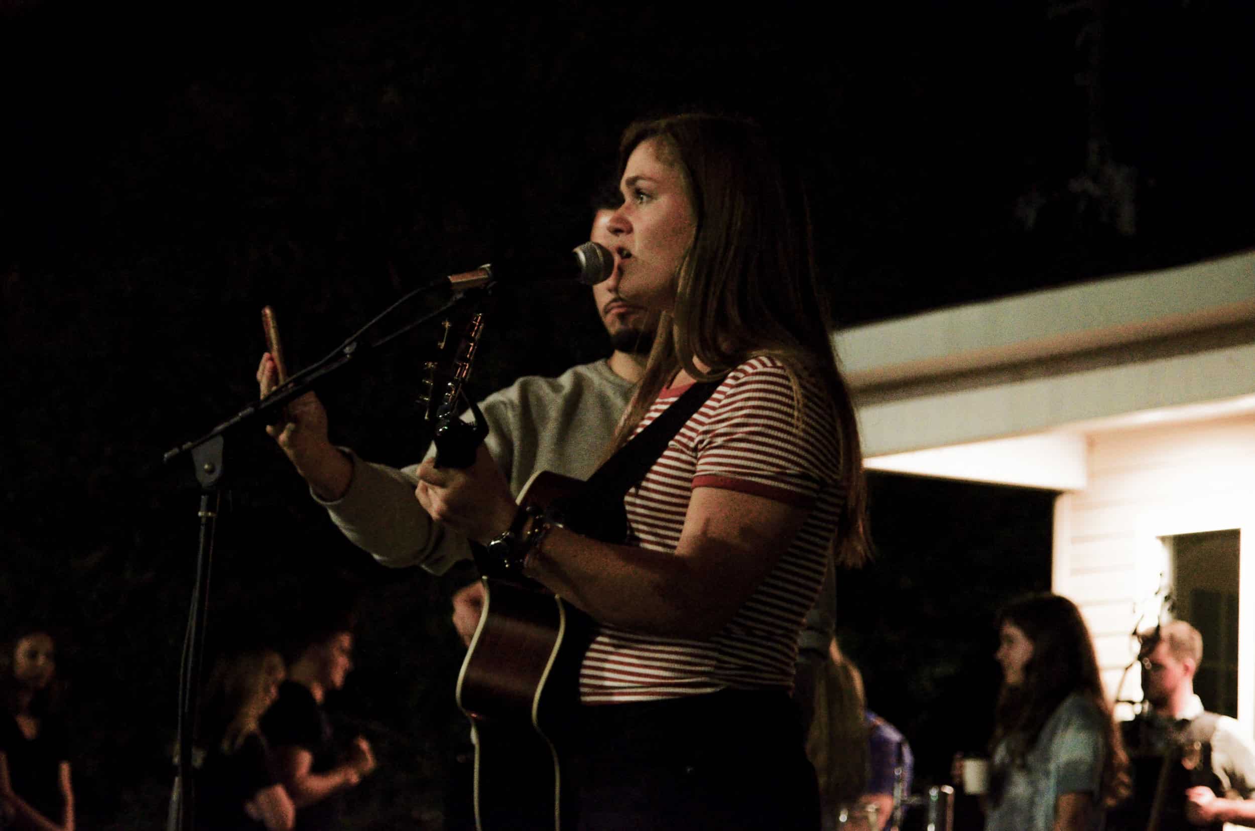 Meagan Mcnorral plays her guitar and sings "Facing West."