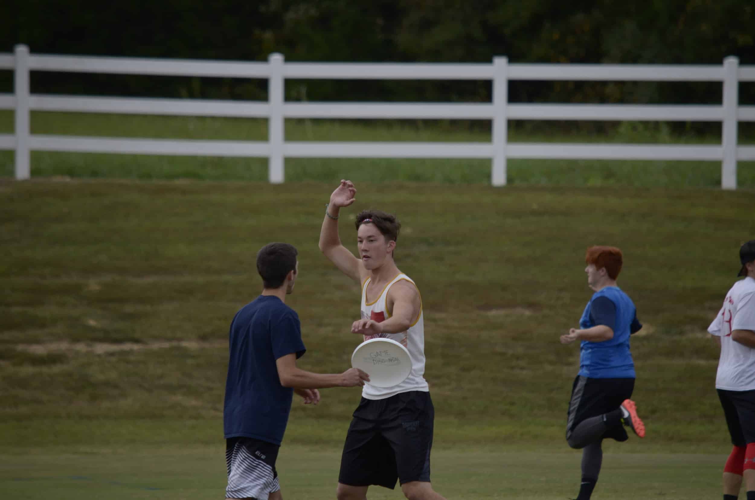 Freshman, Derek Crile, plays man on man defense against Wingate University.