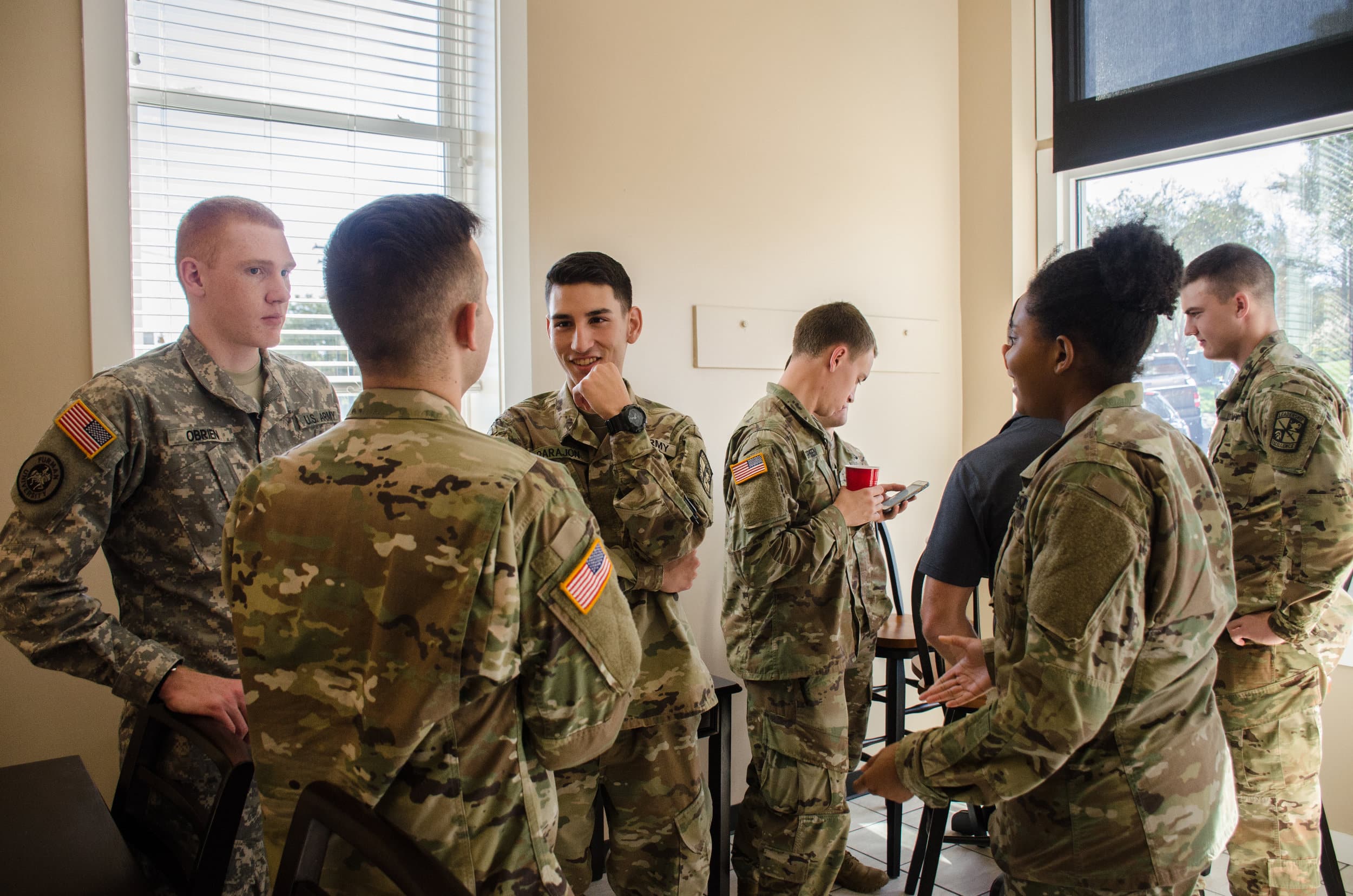 Both NGU and Furman students come together to celebrate the opening of the new ROTC building.