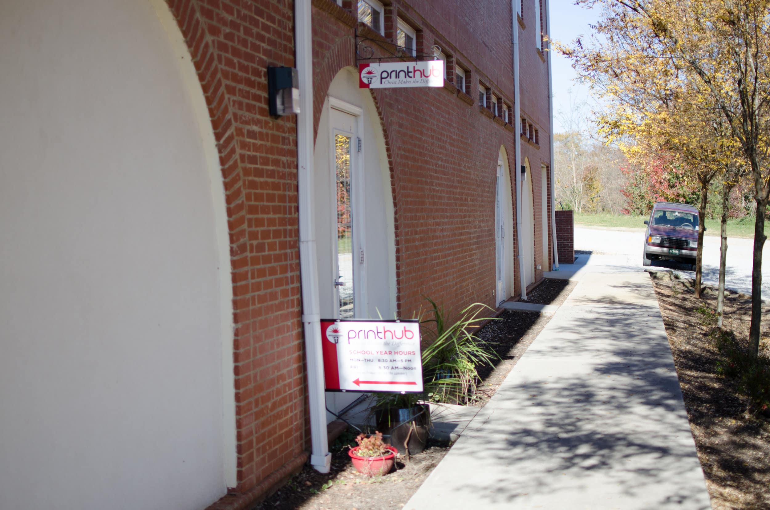 Behind the School of Theatre is the Media Center. Students can bring projects or anything they would like to have printed off and the Media Center will take care of the rest. When you go around to the back of the School of Theatre, the Media Center 