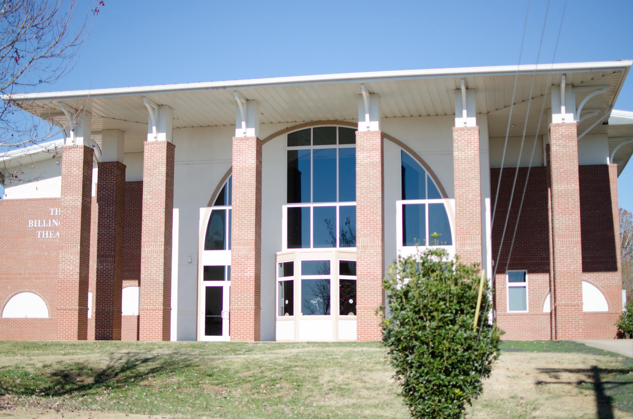 Billingsley Theatre is where the theater department holds all of their programs. As you come out of the main entrance, go straight through the four way stop and the entrance to the theater is the first road on the left.