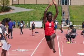 Shekinah Wilder competing in the jump event. Photo courtesy of NGU Athletics