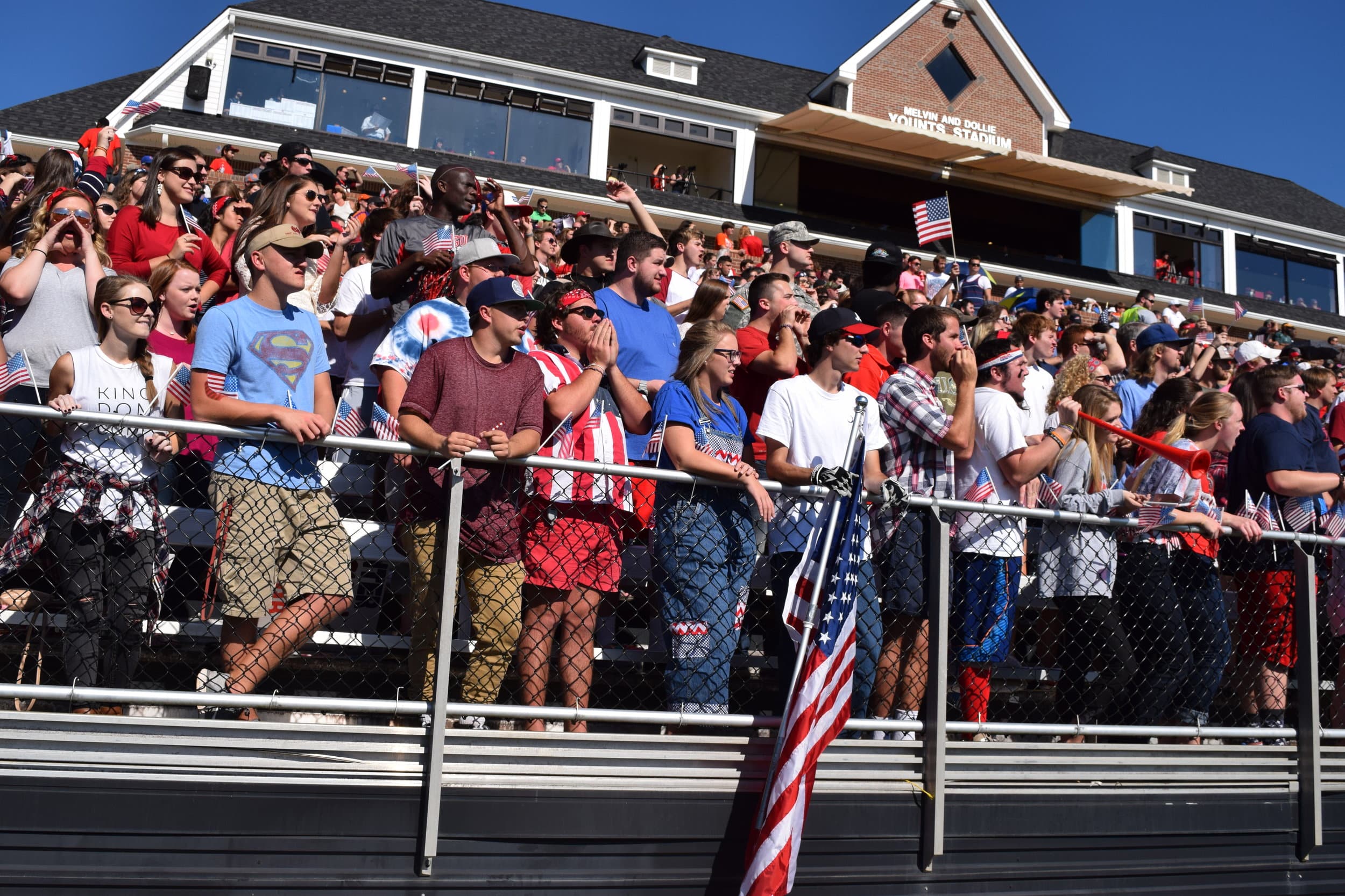 NGU's student section (the Crusader Crazies) cheer on the Crusaders.