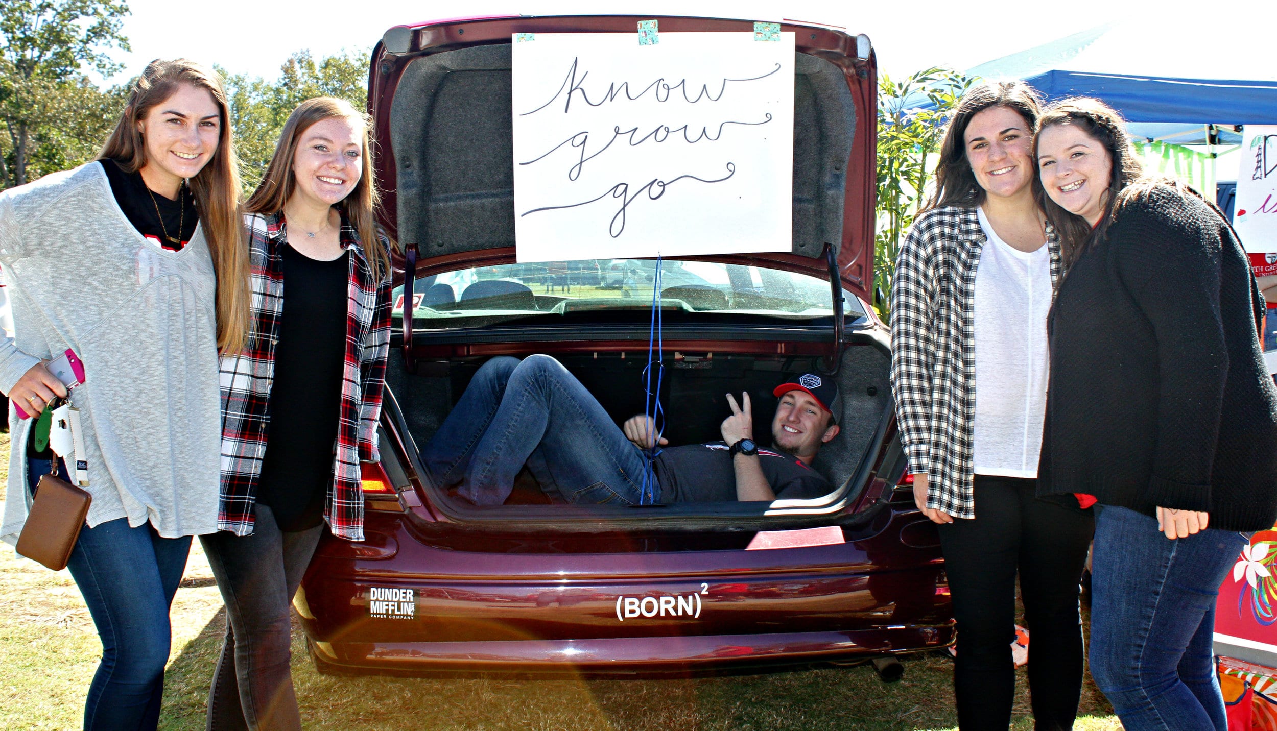 Above is BCM representing at the tailgate on the parade sidelines. Left to right is NGU students Allison Avery, Kimberly Gautier, Jake Hines, Mandie Traner and Kaelie Ricker.