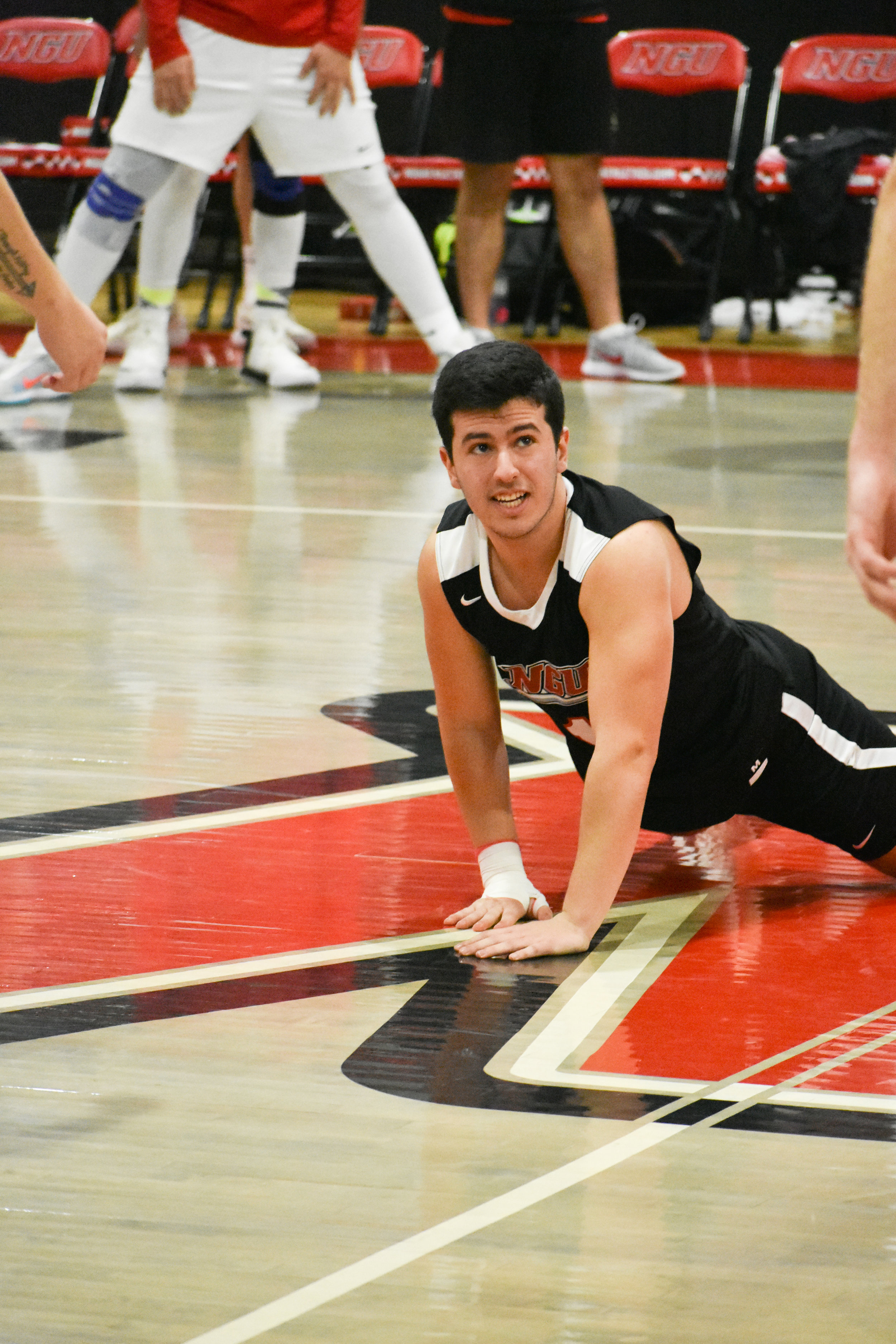 Sophomore Arlind Rojba (1) dives for the ball and misses after a great effort.